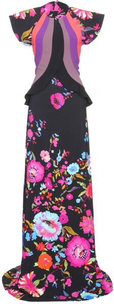 Etro Floral Print Floor-Length Gown - Lyst