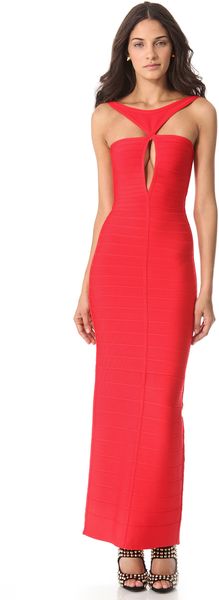 Hervé Léger Keyhole Gown - Lyst