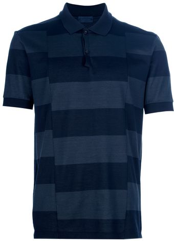 Lanvin Striped Polo Shirt - Lyst