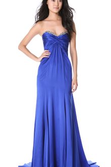 Reem Acra Strapless Gown with Crystal Neckline - Lyst