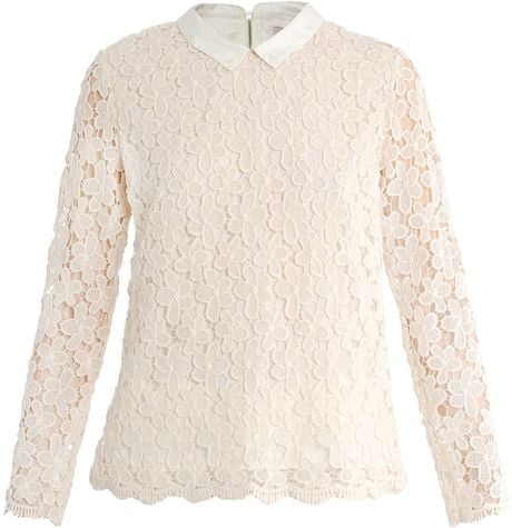 lace collared blouse