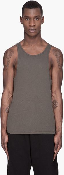 Silent By Damir Doma Khaki Green Rawedged Classic Tank Top - Lyst