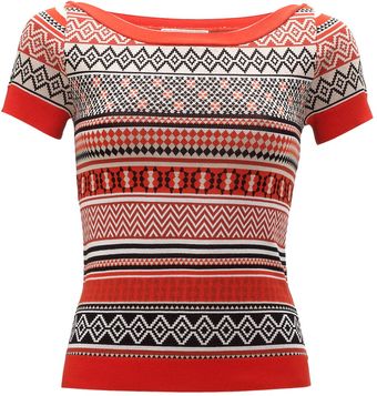 Temperley London Red Mini Jacquard Top - Lyst