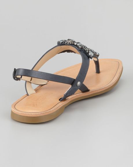 navy jeweled sandals