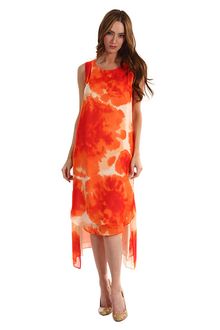 Y's By Yohji Yamamoto Ktucked Neck Long Dress - Lyst