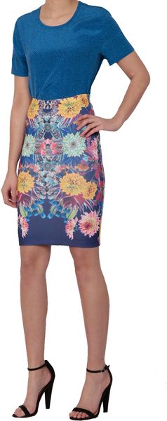 Clover Canyon Turquoise Valley Neoprene Skirt - Lyst