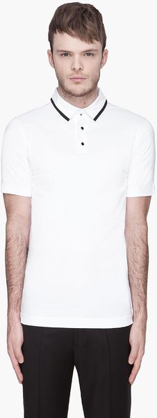 Diesel Black Gold White and Black Tamocha Polo - Lyst
