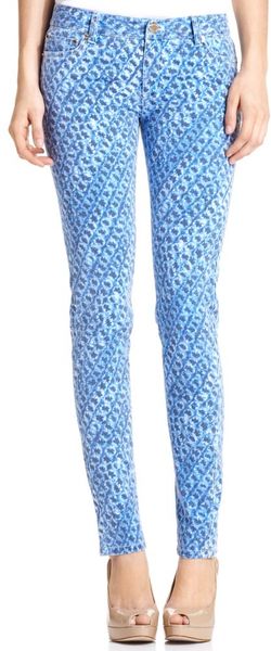 Michael Kors Skinny Printed Denim - Lyst
