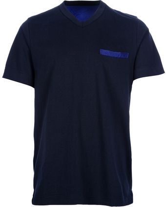 Sacai Vneck Tshirt - Lyst