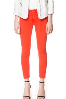 Zara Neon Twill Trousers - Lyst