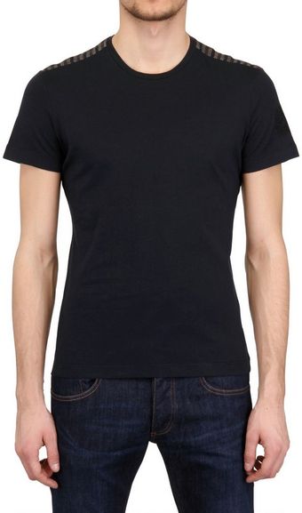 Aquascutum Cotton Jersey Checked Details Tshirt - Lyst