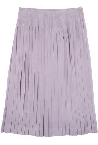 Rochas Crepe De Chine Pleated Silk Skirt in Purple - Lyst
