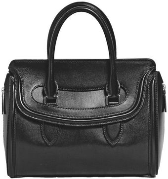 Alexander McQueen Small Heroine Brushed Leather Top Handle - Lyst