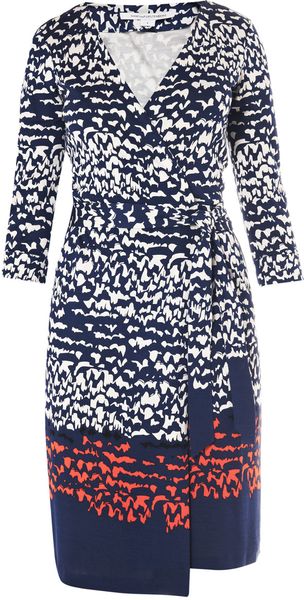 Diane Von Furstenberg Print Wrap Dress - Lyst