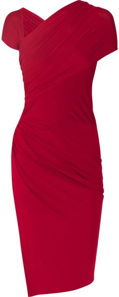 Donna Karan New York Draped Stretchjersey Knot Dress - Lyst