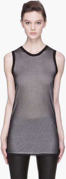 Gareth Pugh Black and White Net Layered Tank Top - Lyst