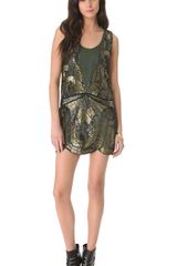 Haute Hippie Swirled Embellished Tank Dress