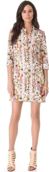 Haute Hippie Pleated Shirtdress - Lyst