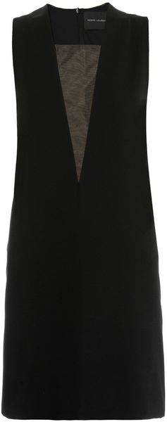 Pedro Lourenco Mesh Insert Sleeveless Dress - Lyst