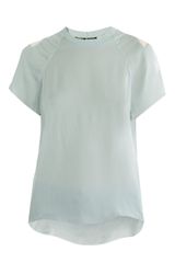 Theyskens' Theory Silk Short Sleeve Blouse