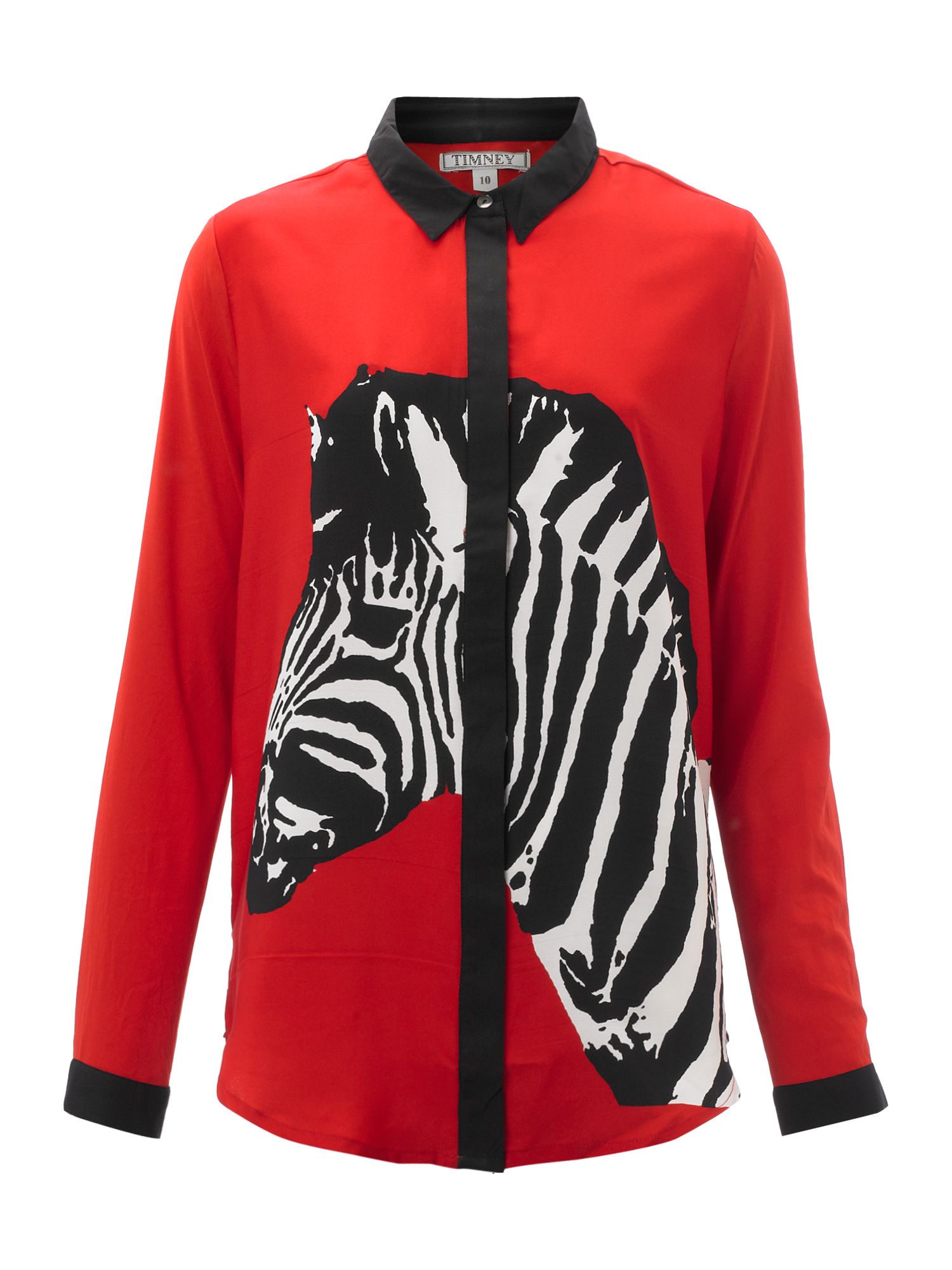 Timney Zebra Print Blouse in Multicolor (red) Lyst