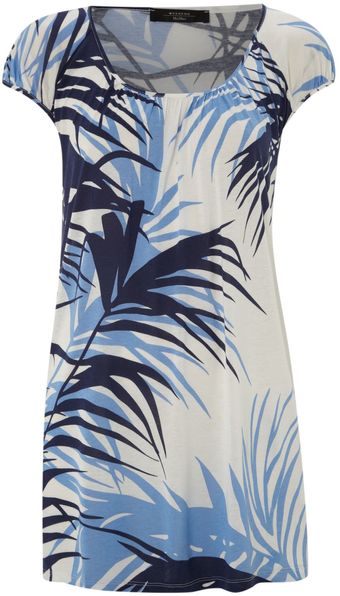 Weekend By Maxmara Short Sleeved Printed Jersey Cotton Tee - Lyst