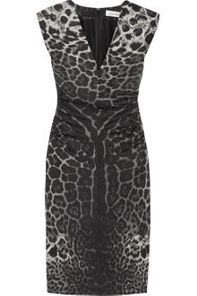 Yves Saint Laurent Leopardprint Silk Crepe De Chine Dress - Lyst