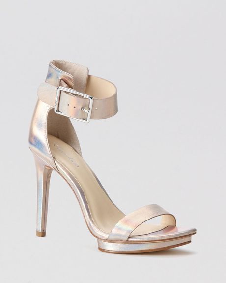 Calvin Klein Platform Sandals Vivian High Heel in Silver (nude ...
