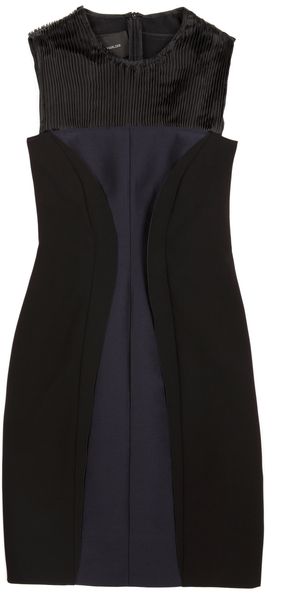 Cedric Charlier Navy Faille Laine Polyester Dress - Lyst