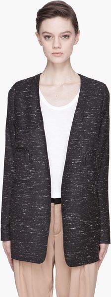 Chloé Grey and White Speckled Blazer - Lyst