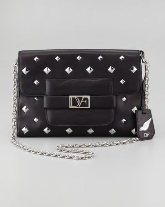 Diane Von Furstenberg Mimosa Studded Clutch Bag Black - Lyst