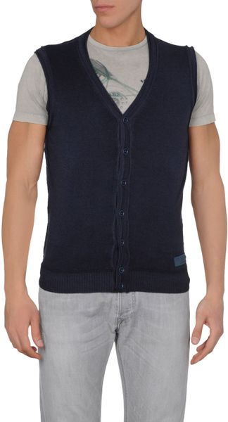 Diesel Sweater Vests in Blue for Men (dark blue) | Lyst