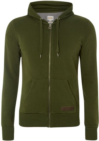 Diesel Zip Through Hooded Sweatshirt - Lyst