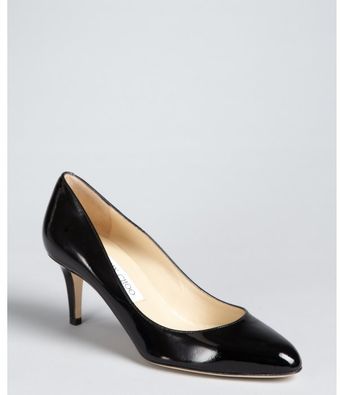 Jimmy Choo Black Patent Leather Almond Toe Vega Pumps - Lyst