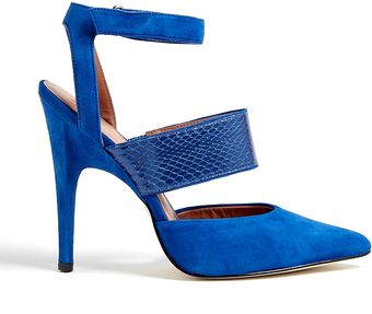 Sigerson Morrison Blue Suede Pointed Toe Brielle Pumps - Lyst