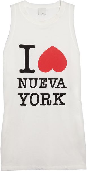 3.1 Phillip Lim I Heart Nueva York Cotton-Jersey Tank - Lyst