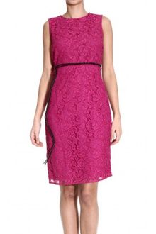 Armani Jeans Sleeveless Lace Dress with Belt - Lyst