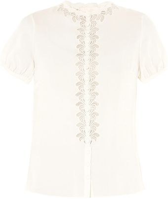 Collette By Collette Dinnigan Silk Embroidered Blouse - Lyst