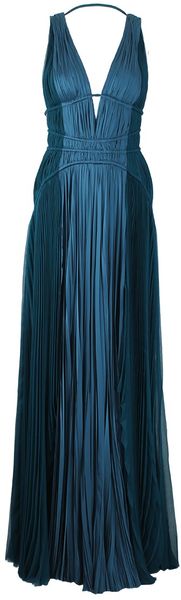 J. Mendel Sleeveless Pleated Gown with Cording - Lyst