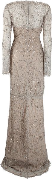 gray beaded gown