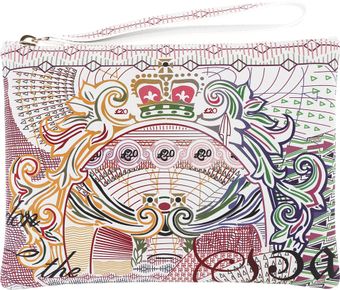 Mary Katrantzou Clutch in Print Leather - Lyst