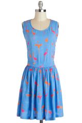 ModCloth Flamingo Print Dress