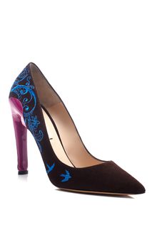 Nicholas Kirkwood Embroidered Twotone Heel Pump - Lyst