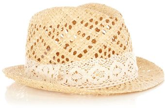 Oasis Lace Trim Trilby - Lyst