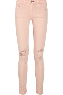 Rag & Bone Peach Distressed Mid-Rise Twill Jeans - Lyst