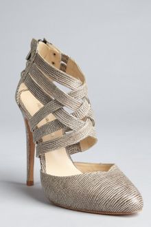 Rebecca Minkoff Stone Lizard Embossed Leather Jaunt Cage Heels - Lyst