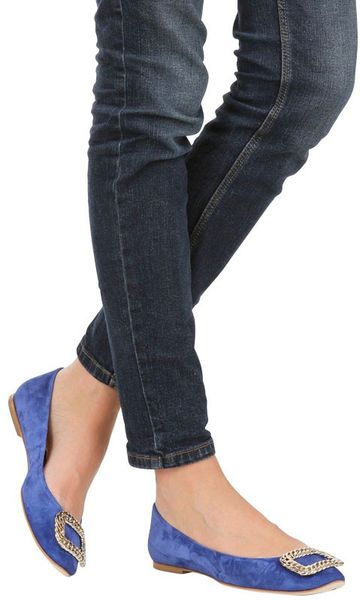 roger vivier blue flats