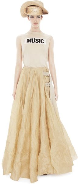 Acne Beige Pleated Skirt - Lyst