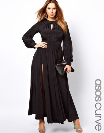 Asos Curve Maxi Dress with Bell Sleeve - Lyst