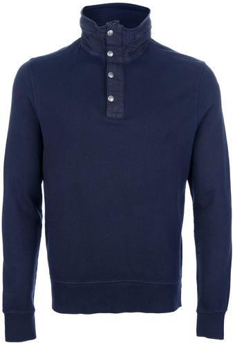 C P Company Contrast Button Sweatshirt - Lyst